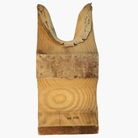 Antique Wood Leather Cowboy Boot Jack Puller Pat Pen Rustic Western Decor - Picture 4 of 7